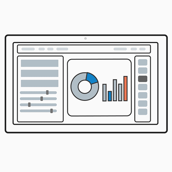 an animation of an interactive dashboard